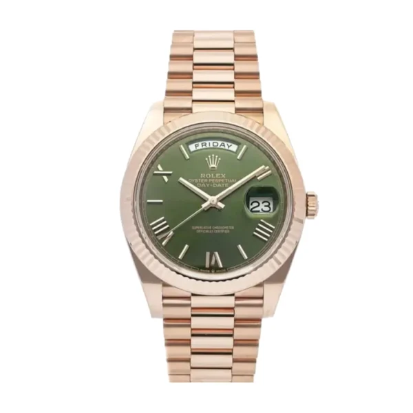 Rolex Day-Date Rose Gold President Green Roman Dial 228235