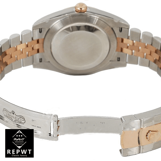 rolex_datejust_II_126331_rose_gold_steel_chocolate_diamond_dial_jubilee_replica_back_unitedluxurynet