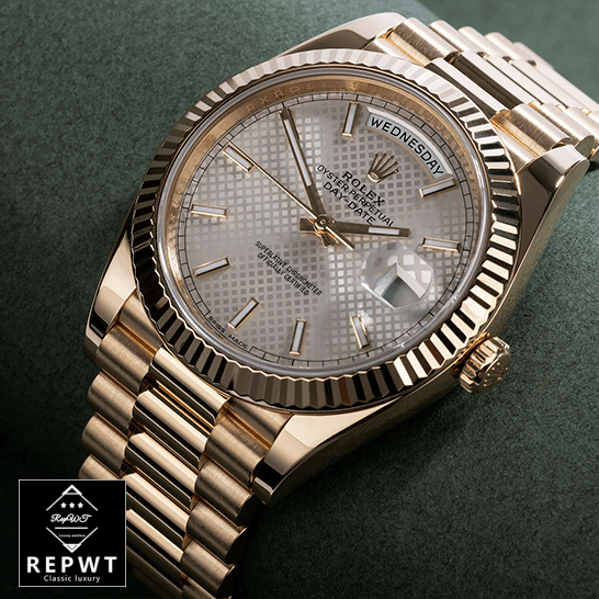 rolex_day_date_228238_yellow_gold_silver_diagonal_dial_replica_front_three-1 rolex_day_date_228238_yellow_gold_silver_diagonal_dial_replica_front_three-1